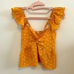 Yellow Polka Dot Top